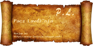 Pacz Lavínia névjegykártya